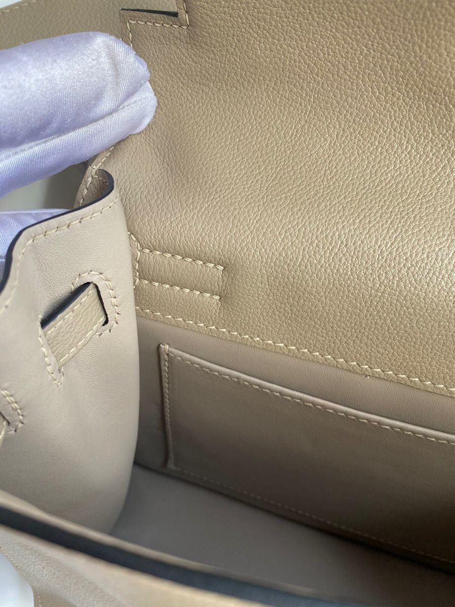 Hermes Kelly Danse II Bag In Gris Tourterelle Evercolor Calfskin - Image 7