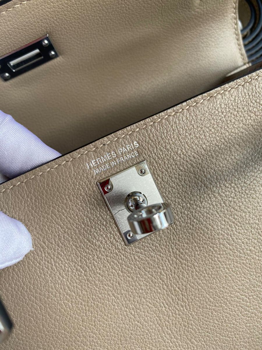 Hermes Kelly Danse II Bag In Gris Tourterelle Evercolor Calfskin - Image 8