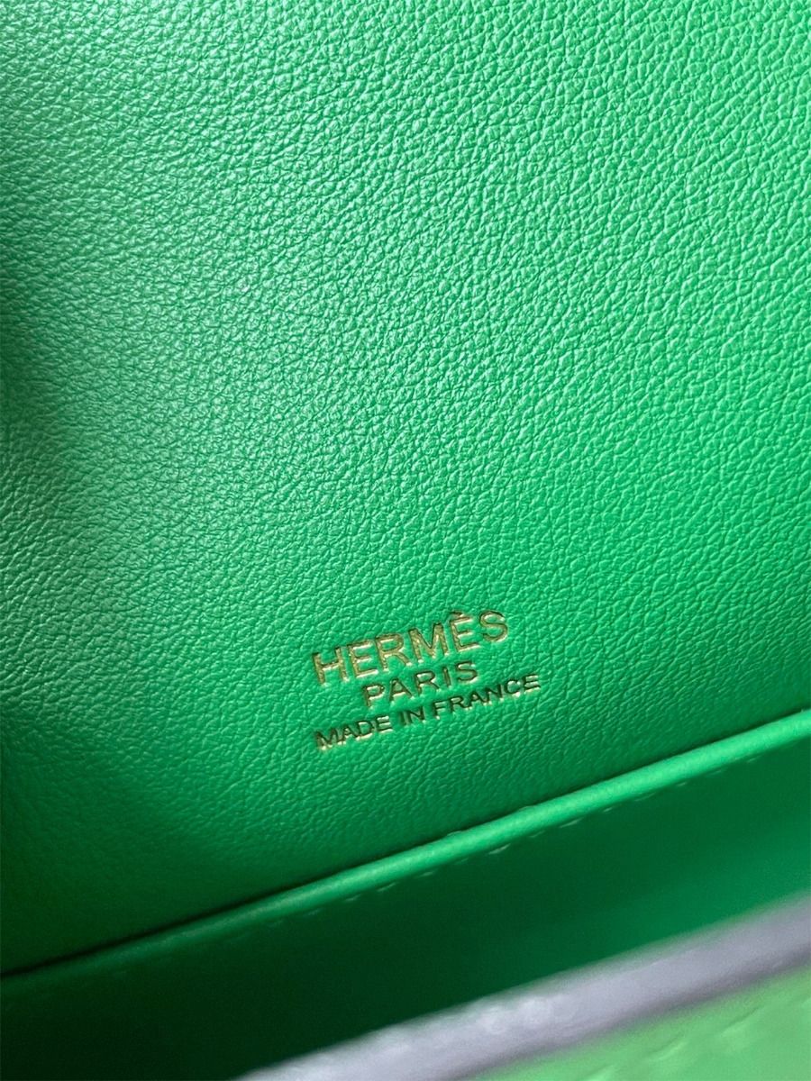 Hermes Kelly Pochette Handmade Bag In Bamboo Swift Calfskin - Image 6