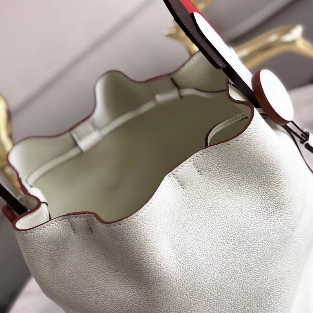Hermes Licol 17cm Bag In White Evercolor Calfskin - Image 5