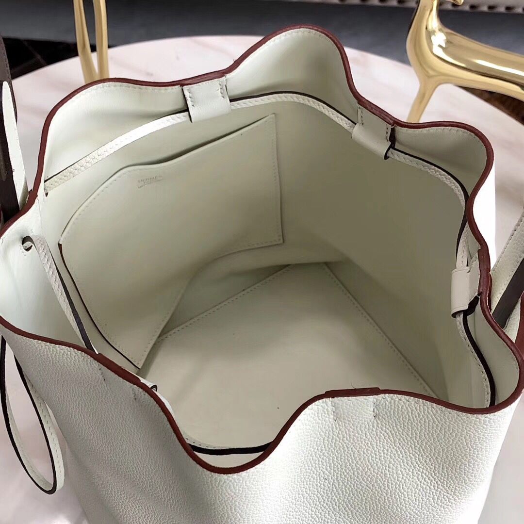 Hermes Licol 17cm Bag In White Evercolor Calfskin - Image 8