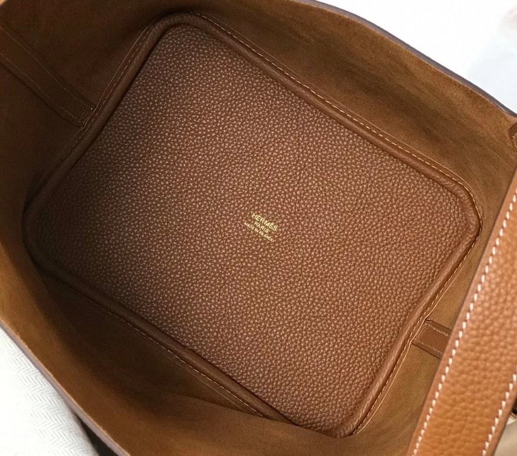 Hermes Picotin Lock 22 Bag In Gold Clemence Leather - Image 7