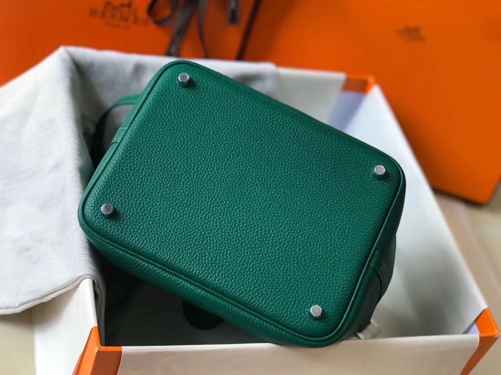 Hermes Picotin Lock 22 Bag In Vert Vertigo Clemence Leather - Image 4