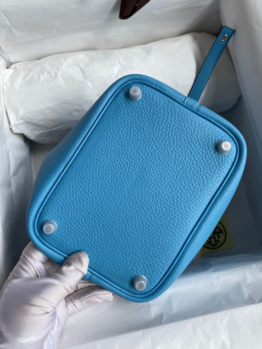 Hermes Picotin Lock 18 Handmade Bag in Blue du Nord Clemence Leather - Image 8