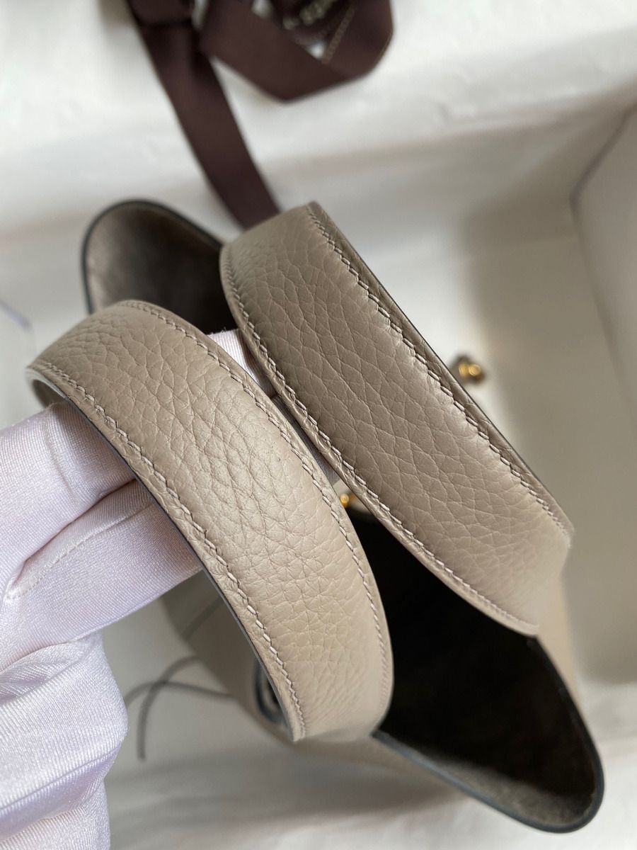 Hermes Picotin Lock 18 Handmade Bag in Gris Asphalt Clemence Leather - Image 6