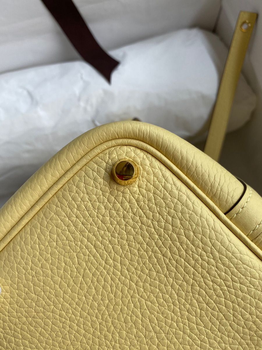 Hermes Picotin Lock 18 Handmade Bag in Jaune Poussin Clemence Leather - Image 10