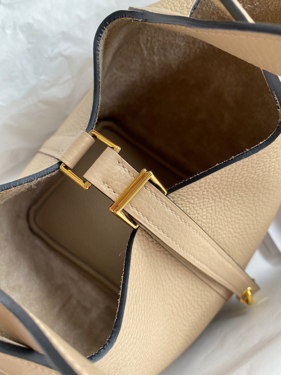 Hermes Picotin Lock 18 Handmade Bag in Trench Clemence Leather - Image 5