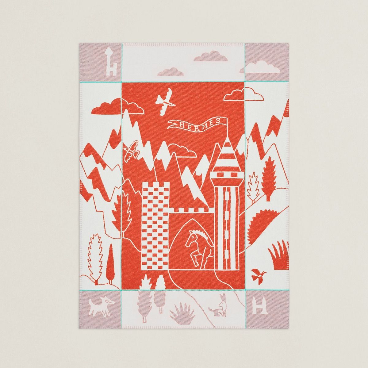 Hermes Avalon Epopee Blanket in Mandarine Wool and Cashmere - Image 3