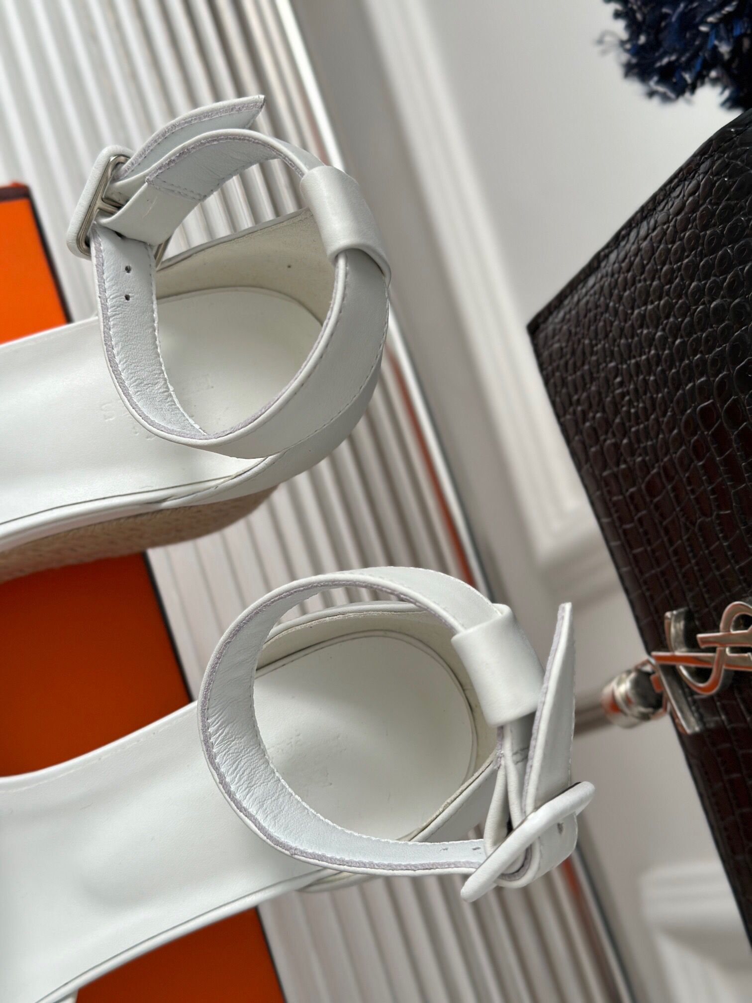 Hermes Elda Espadrilles in White Leather - Image 10