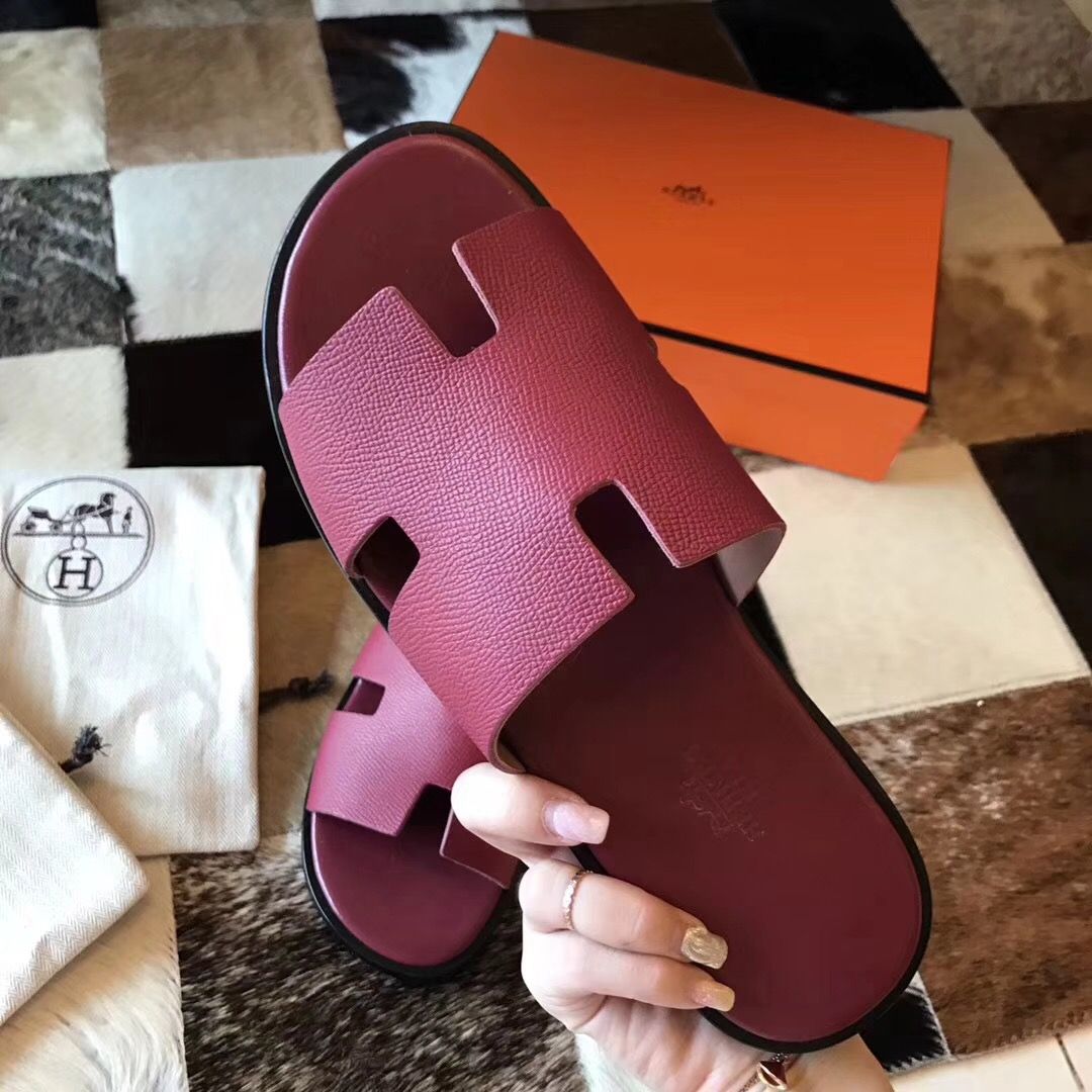 Hermes Izmir Sandals In Fuchsia Epsom Leather - Image 6