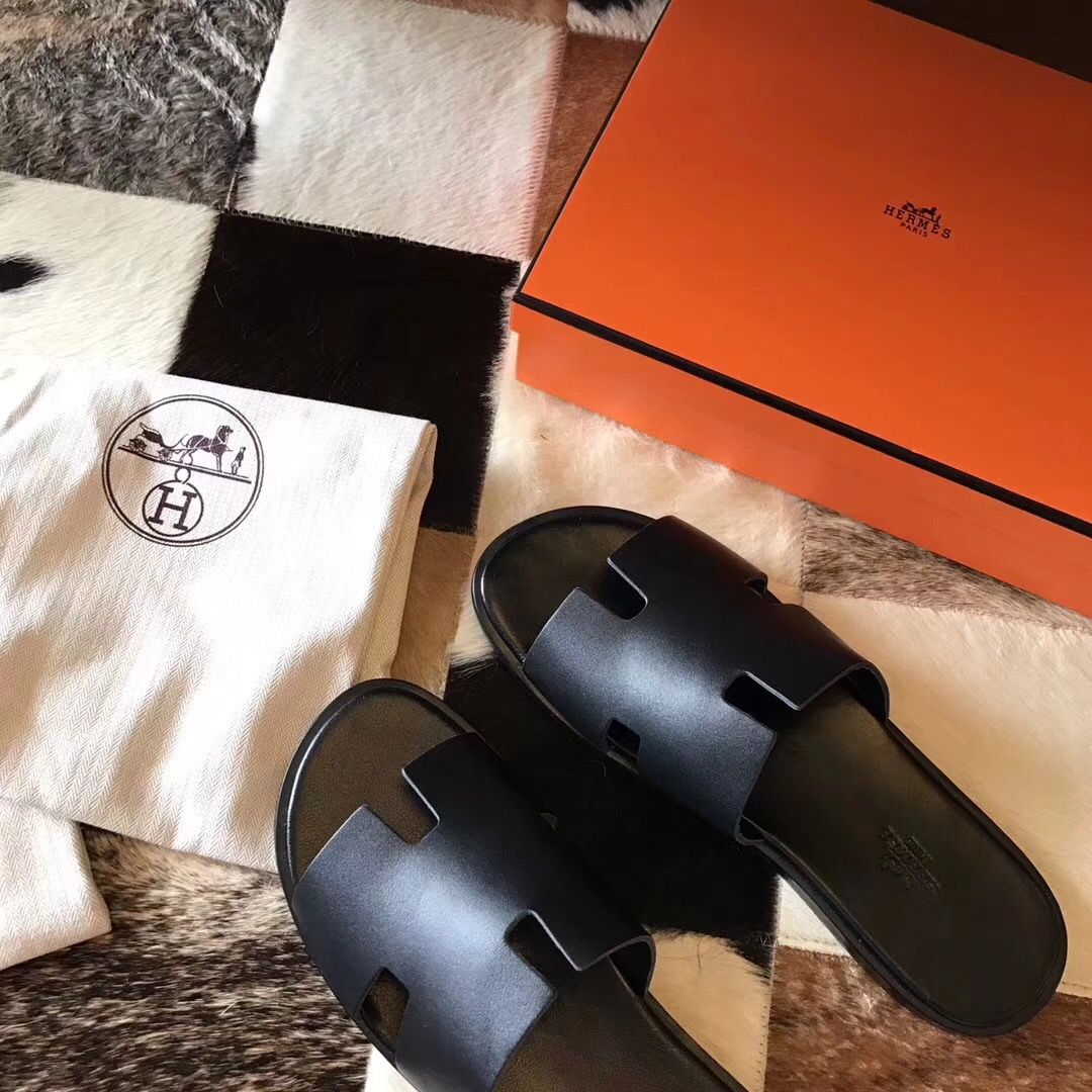 Hermes Black Swift Izmir Sandals - Image 7