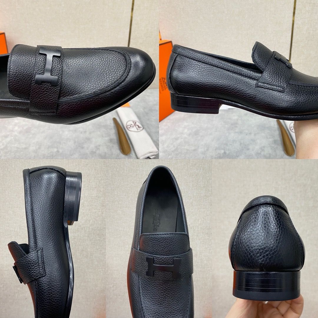 Hermes Men's Paris Loafers in Black Taurillon Leather - Image 11