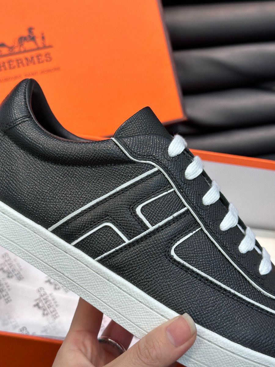 Hermes Boomerang Sneakers In Noir Epsom Calfskin - Image 8