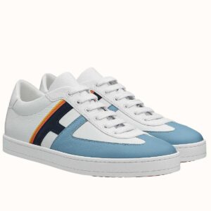 Hermes Boomerang Sneakers In Multicolore Blue Leather