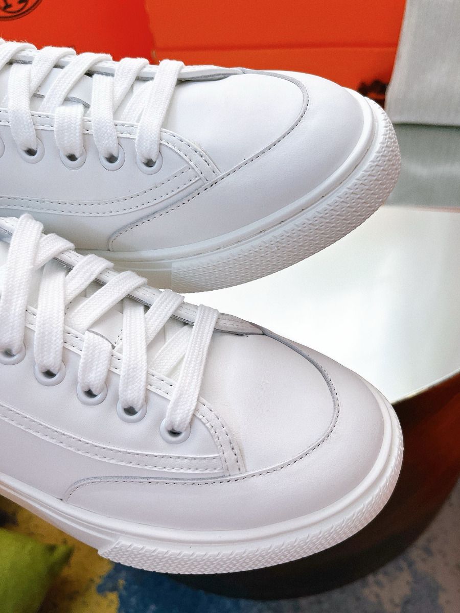Hermes Men's Get Sneakers in White Calfskin - Image 8