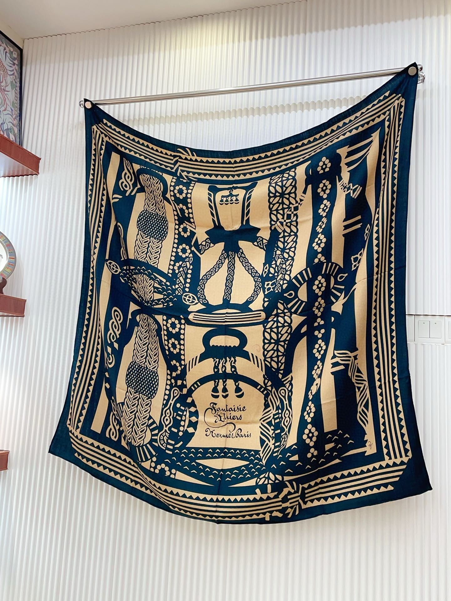 Hermes Blue Fantaisie d'Etriers Shawl 140 - Image 3