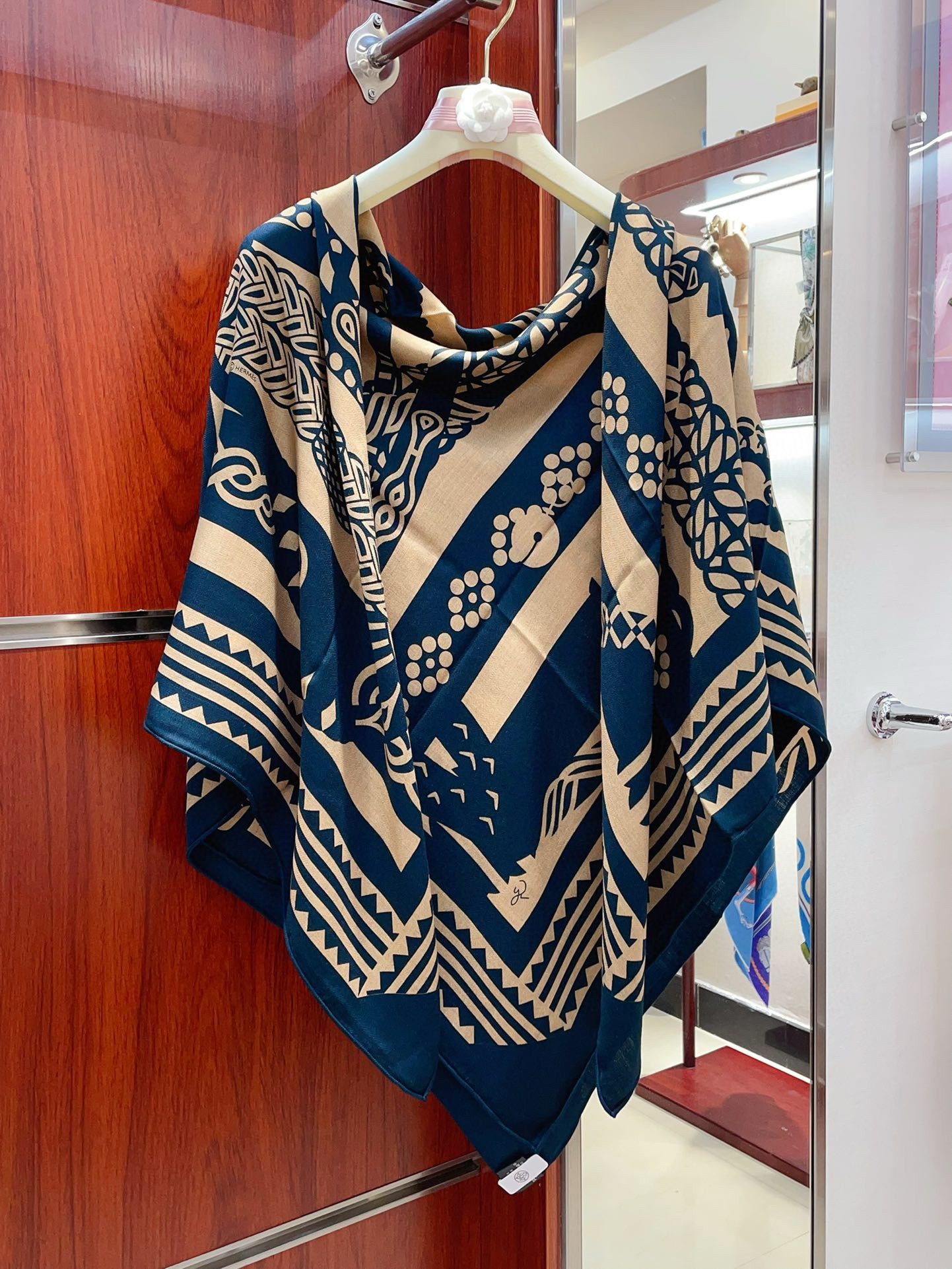 Hermes Blue Fantaisie d'Etriers Shawl 140 - Image 5