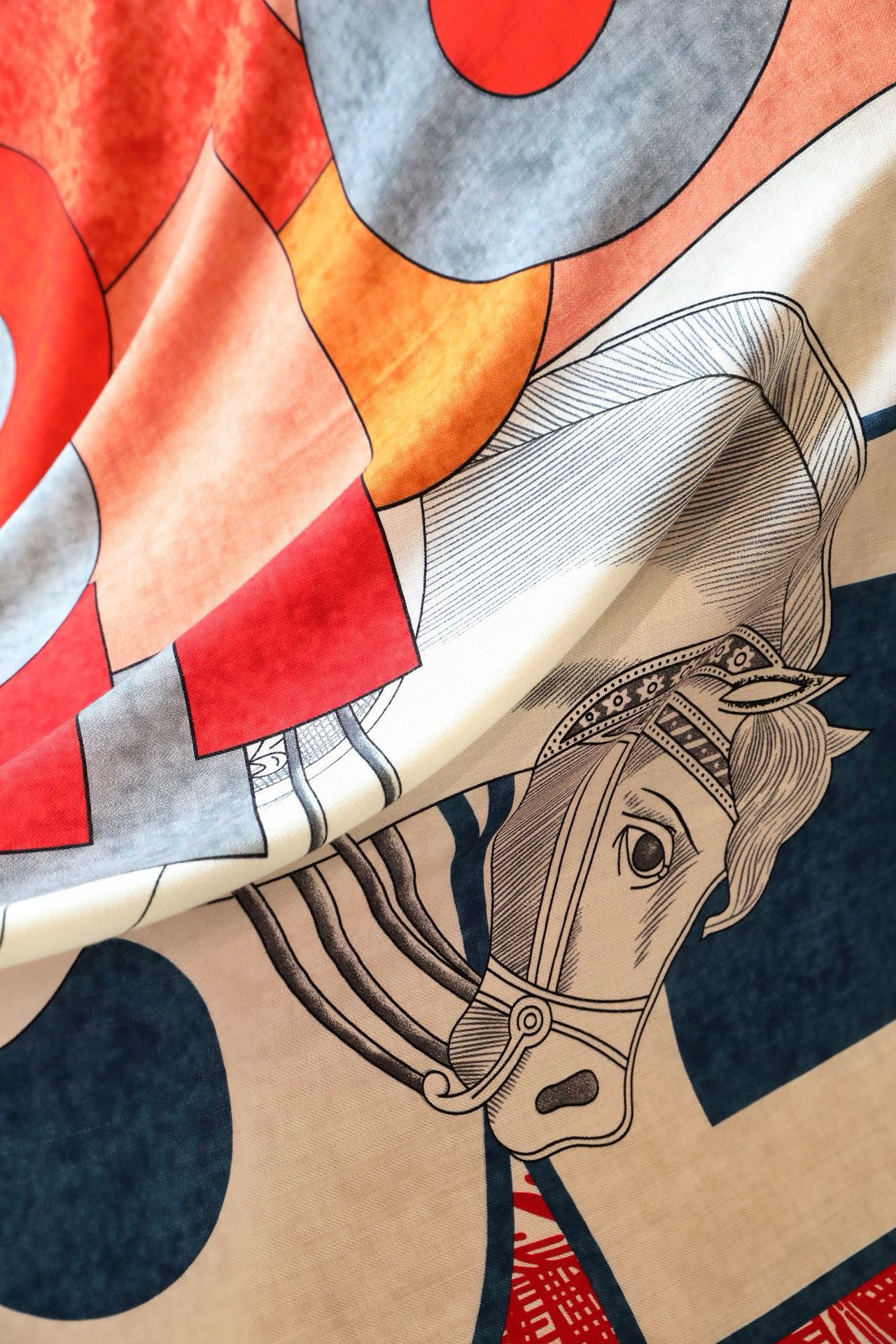 Hermes Grenadine Cavalier en Formes Shawl 140 - Image 10