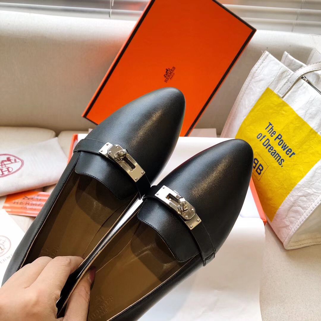 Hermes Pegase Ballerina Flats In Black Leather - Image 6