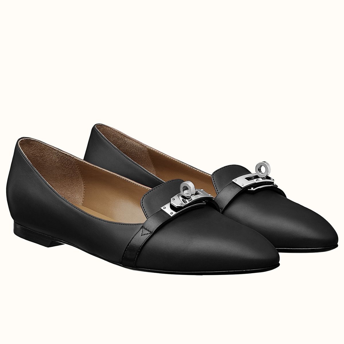 Hermes Pegase Ballerina Flats In Black Leather