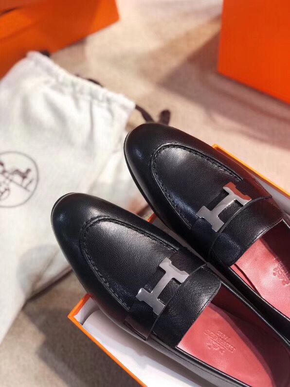 Hermes Paris Loafers In Black Goatskin - Image 4
