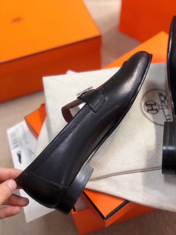 Hermes Paris Loafers In Black Goatskin - Image 5