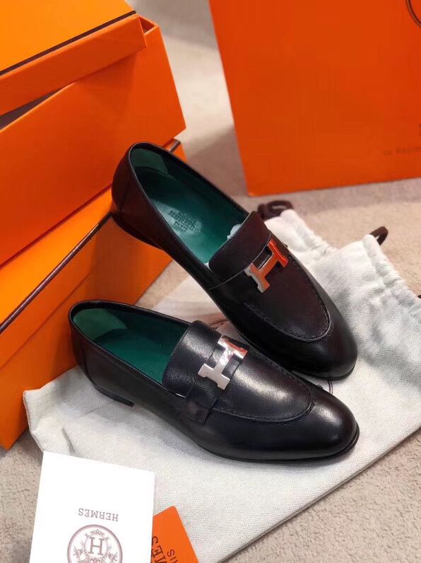 Hermes Paris Loafers In Noir Goatskin - Image 5