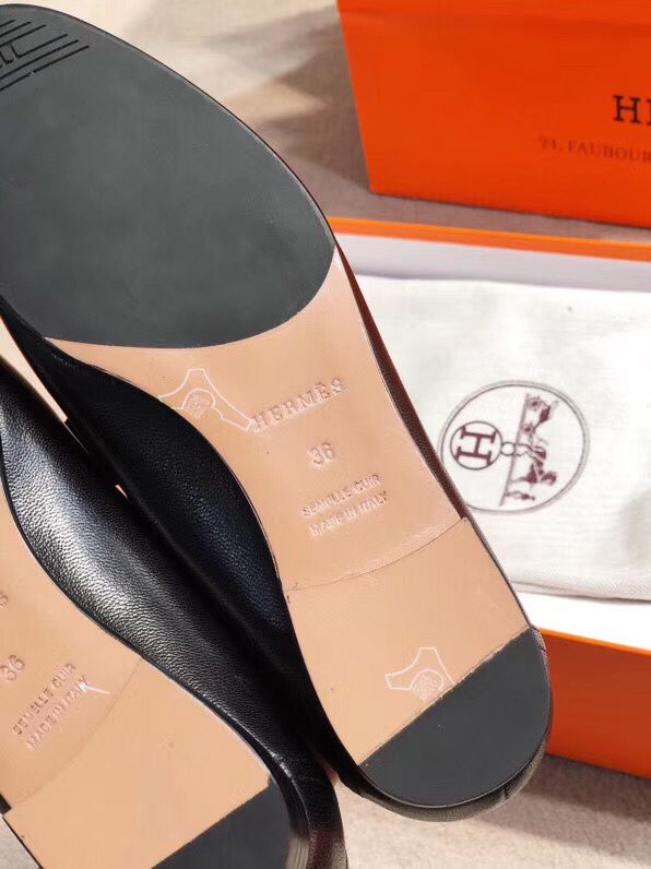 Hermes Paris Loafers In Noir Goatskin - Image 9