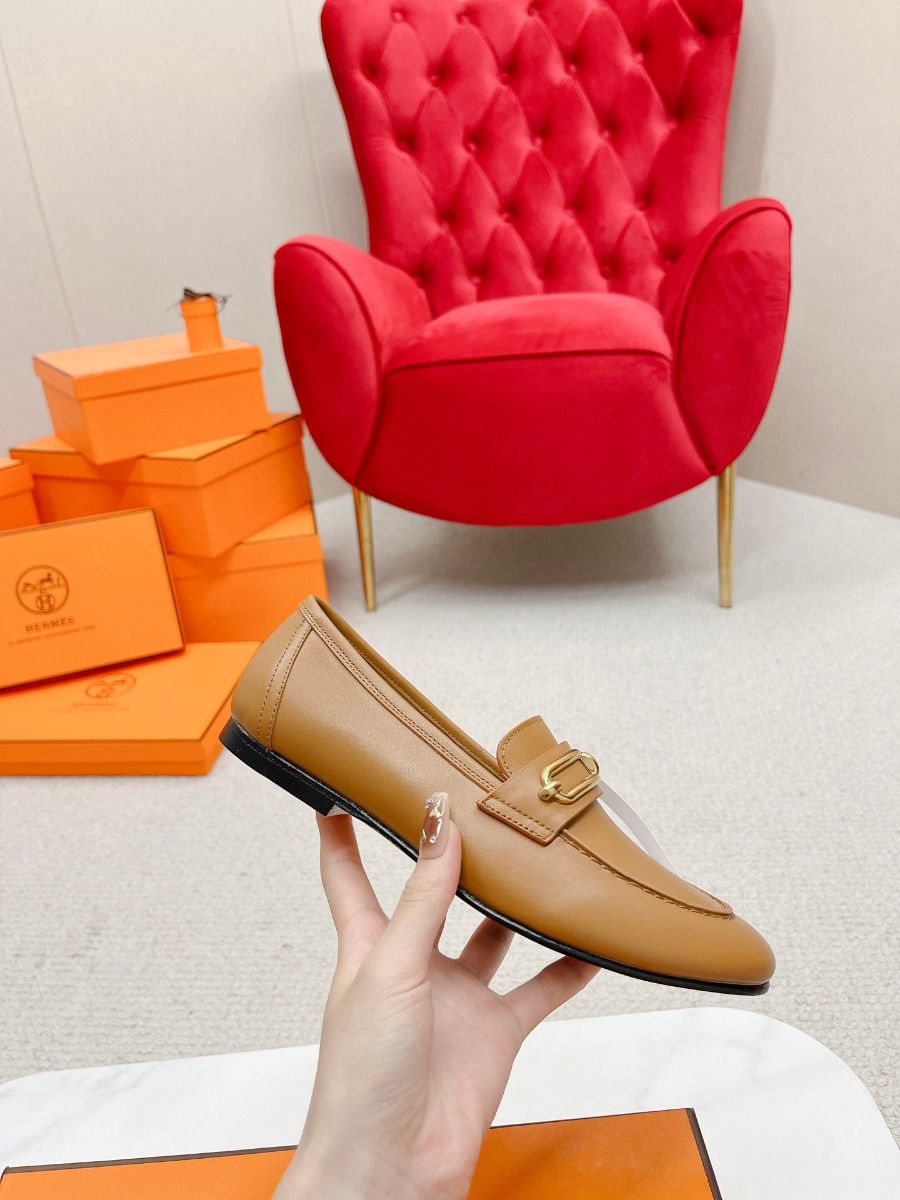 Hermes Women's Colette Loafers in Brown Leather - Image 4