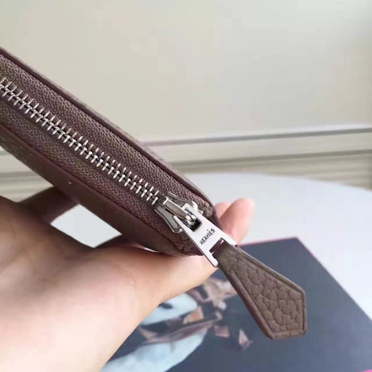 Hermes Etoupe Clemence Azap Zipped Wallet - Image 3