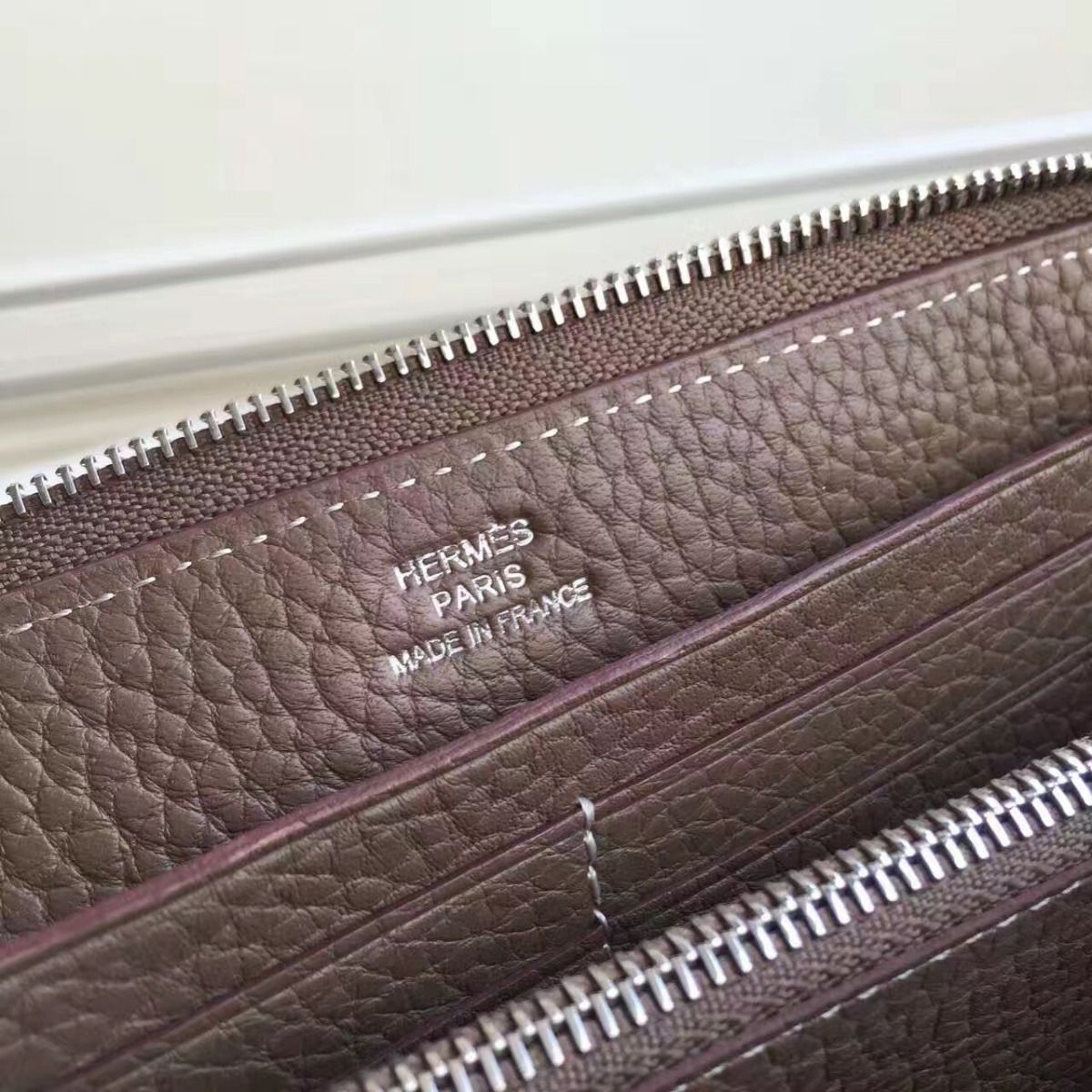Hermes Etoupe Clemence Azap Zipped Wallet - Image 8