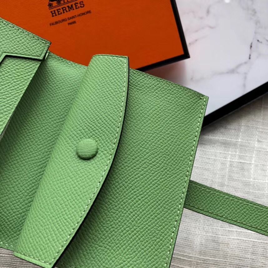 Hermes Bearn Mini Wallet In Vert Criquet Epsom Leather - Image 6