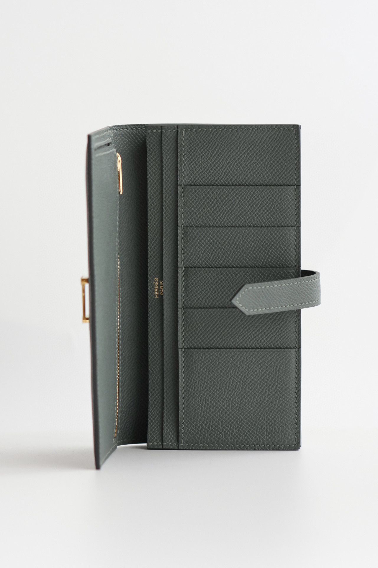 Hermes Bearn Long Handmade Wallet in Vert Amande Epsom Calfskin - Image 4