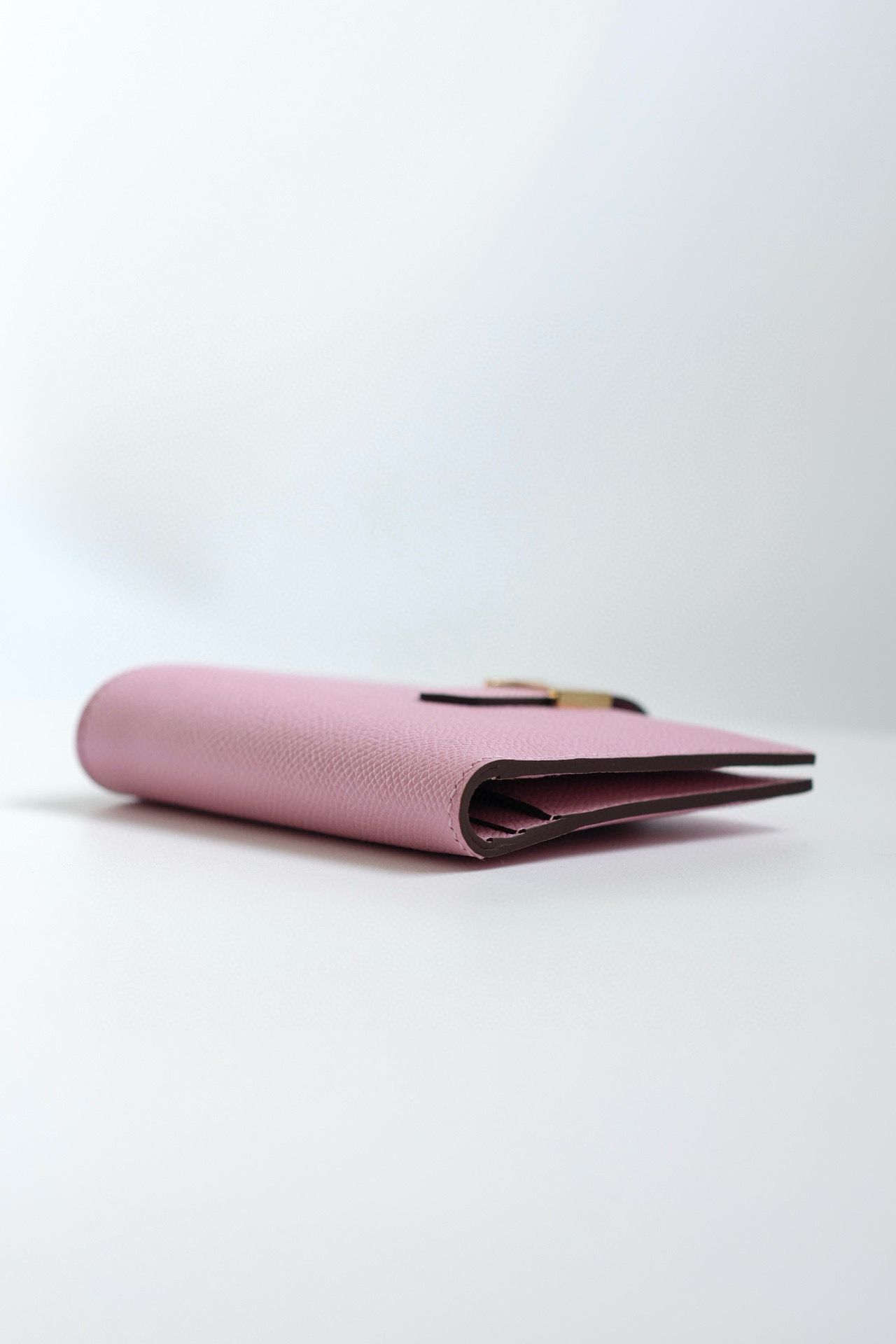 Hermes Bearn Compact Handmade Wallet in Mauve Sylvestre Epsom Calfskin - Image 9