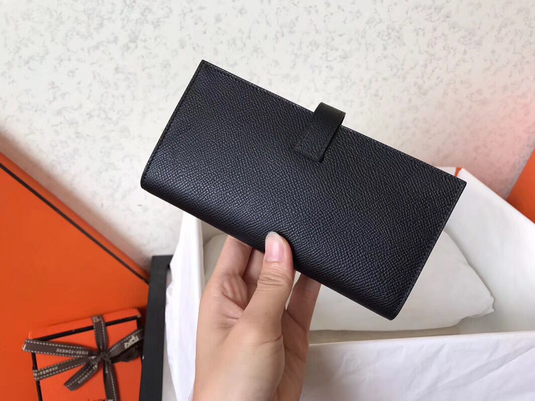Hermes Black Epsom Bearn Gusset Wallet - Image 6