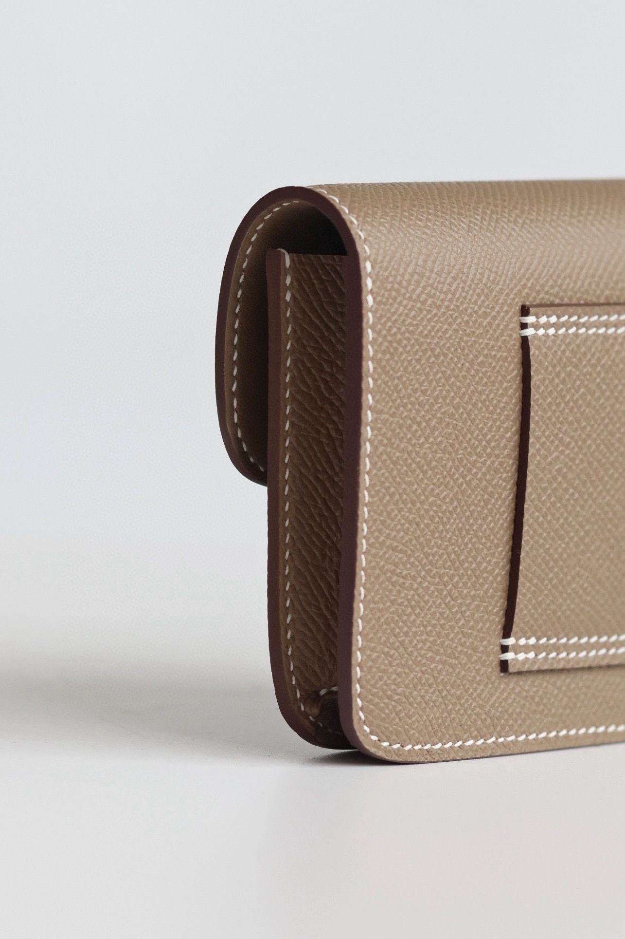 Hermes Constance Slim Wallet in Taupe Epsom Calfskin - Image 7