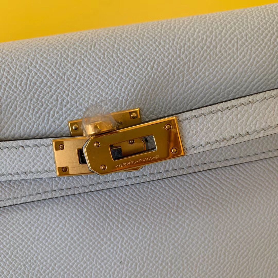 Hermes Kelly Classique To Go Wallet In Blue Zephyr Epsom Calfskin - Image 5