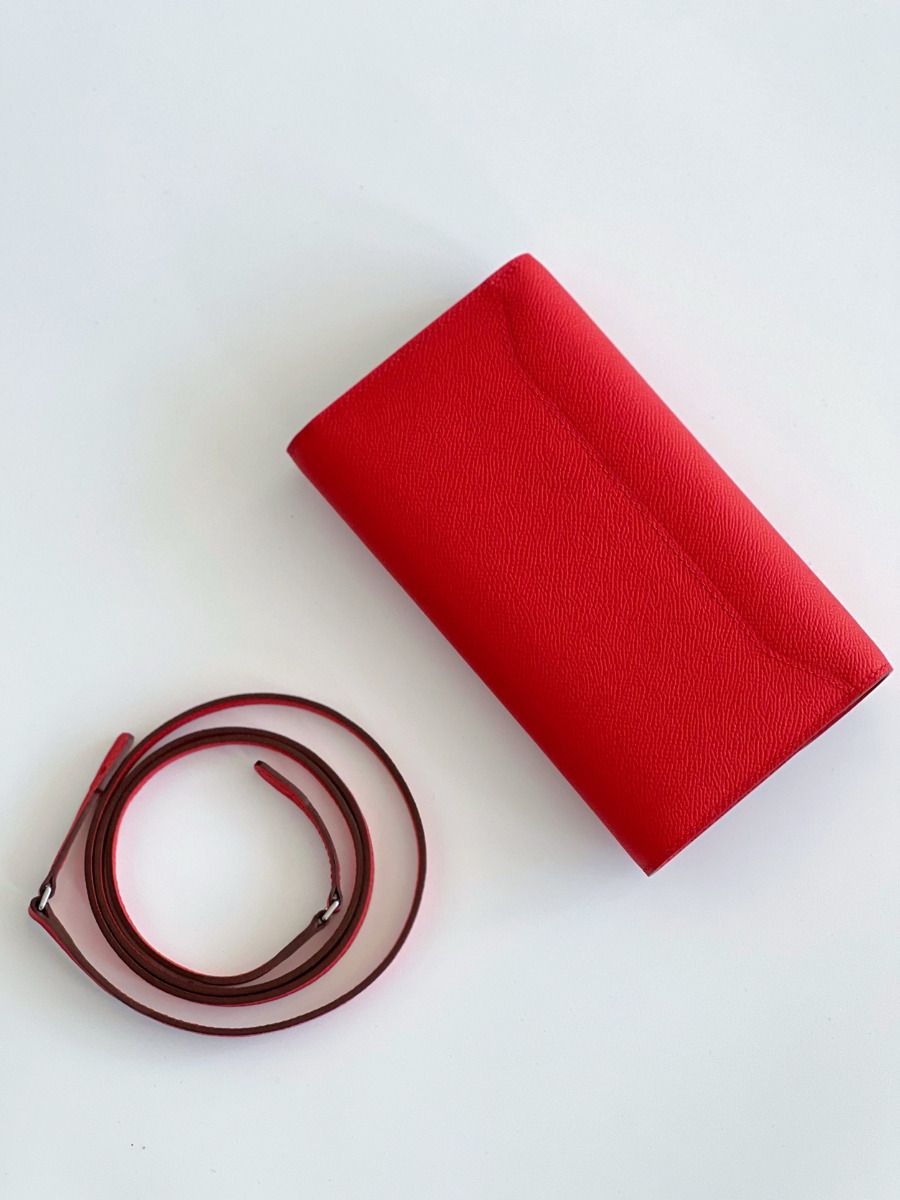 Hermes Constance To Go Wallet in Red Epsom Calfskin - Image 9