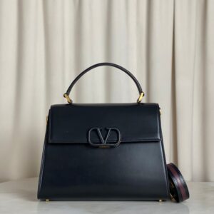 Valentino Black Garavani Vsling Medium Top Handle Bag