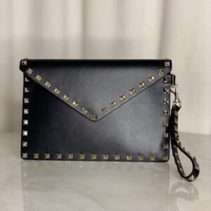 Valentino Black Studded Pouch W/ Handle