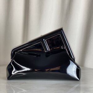 Fendi Black FF Vernis Midi First FF Clutch Bag