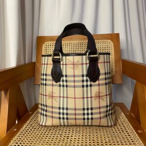 Burberry Haymarket Brown Tote Bag