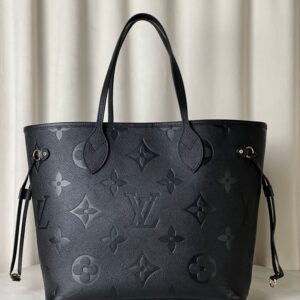 Louis Vuitton Black Monogram Empreinte Neverfull MM Tote Bag