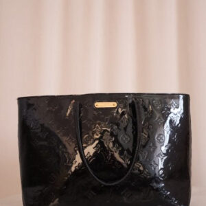 Louis Vuitton Black Vernis Wilshire MM Top Handle Bag