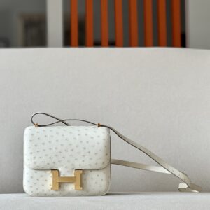 Constance 19 Ostrich Parchemin (3C) Gold Hardware