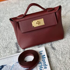 2424 Mini 21 Evercolor And Swift Rouge H (55) Gold Hardware